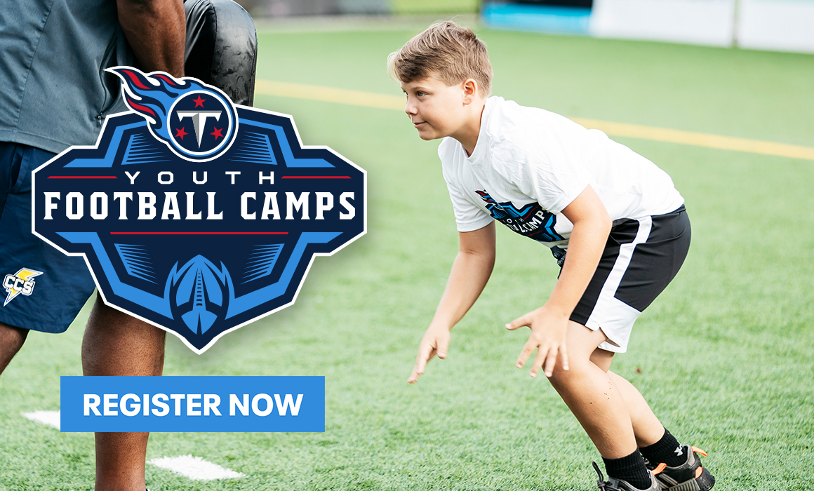 Register now for a @Titans Youth Football Camp🏈 5 Remaining Locations: 5/18 @ BGA 5/31 @ Davidson Academy 6/7 @ CPA 6/13 @ Father Ryan 6/20 @ Oakland Register➡️bit.ly/3L4HBjH