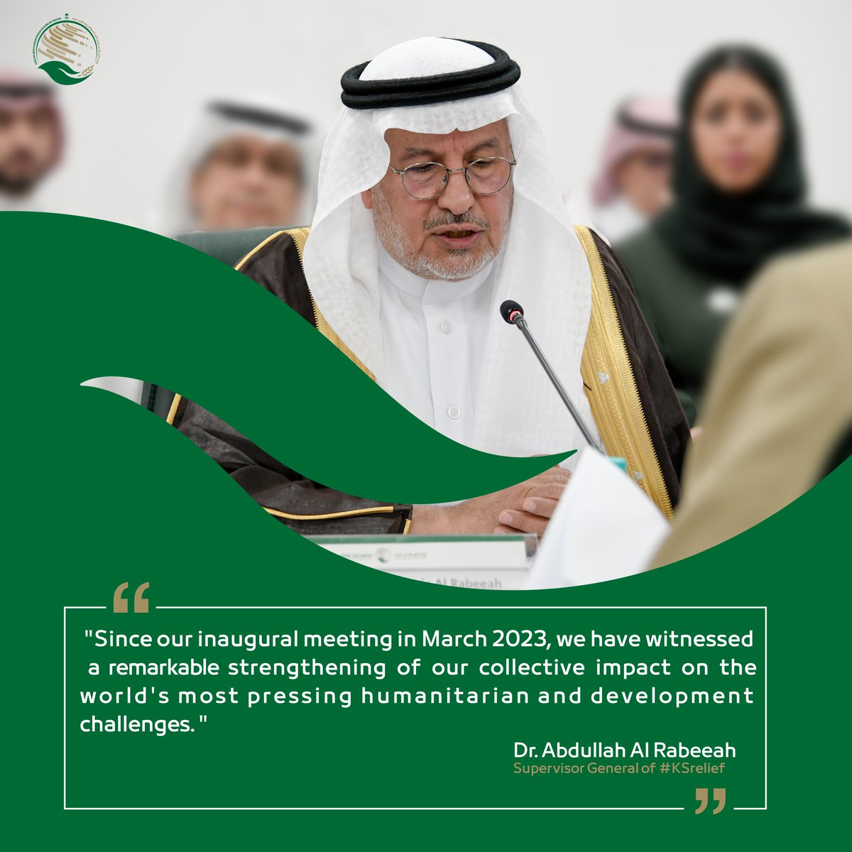Dr. Abdullah Al Rabeeah, the Supervisor General of #KSrelief, in the high-level segment of the Second Strategic Dialogue for Development and Humanitarian Aid between Saudi Arabia and United Kingdom in Riyadh