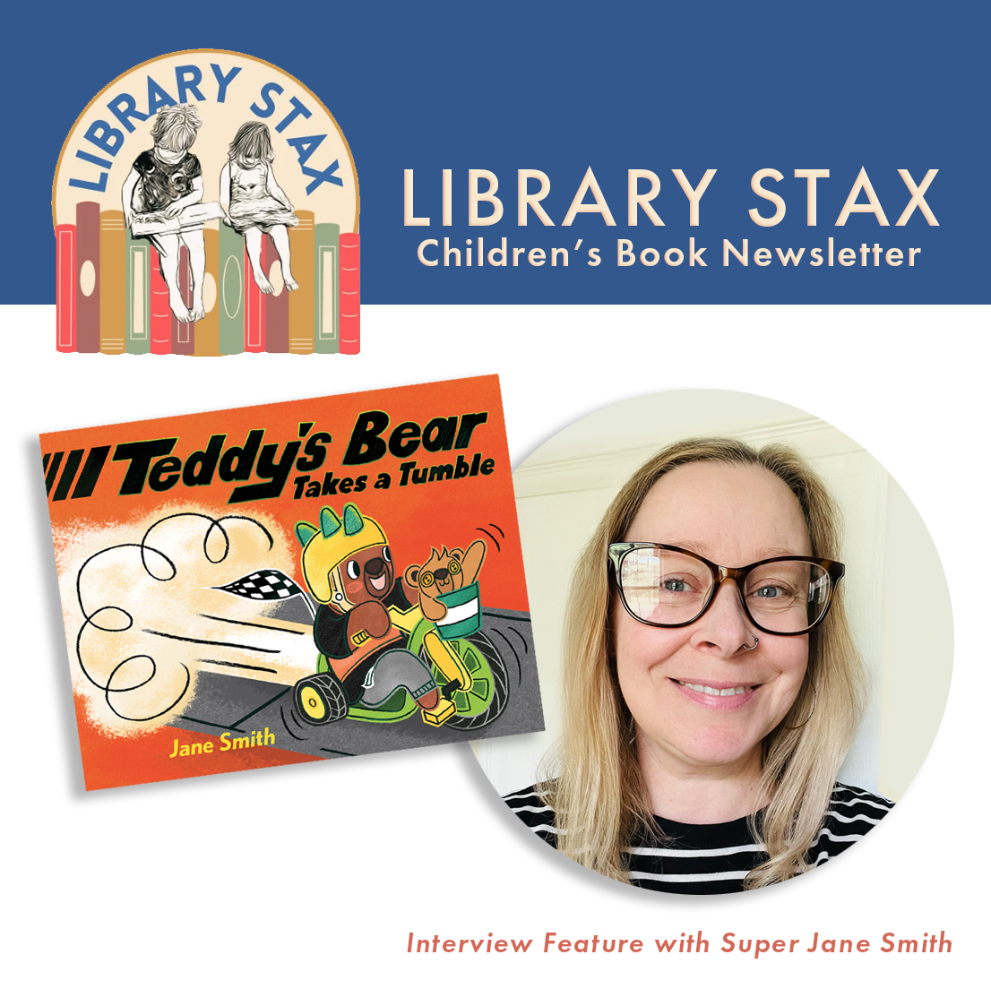 I was #interviewed by Alexis Davis of the #Library Stax #ChildrensBook #Newsletter! We chatted ALL about my #new #picturebook + Alexis is #givingaway a #freeebook copy of #TeddysBearTakesaTumble to a lucky #reader (who could be YOU)! 🎉📚🧸 Read at link in bio! #booktwitter #read
