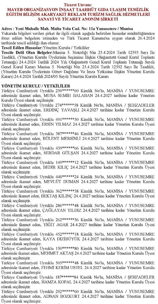 gokhanozbek's tweet photo. CHP bu yerel yönetim işinde acilen bir frene basabilir mi? Birisi adam yok diye yeğenini atar, birisi kendini yönetim kurulu başkanı atar maaşları artırır…

CHP’li Yunusemre Belediye Başkanı Semih Balaban’ın tasarrufu böyle oldu.

Balaban Yunusemre Belediyesi’nin şirketi olan MAYEB.A.Ş.’in 7 olan yöneticisini 15’e çıkardı. 

Yönetim Kurulu üyelerinin her biri huzur hakkı adı altında 80 bin lirayı bulan aylık maaş alacaklar.

Şimdi biz AKP’yi neden eleştirdik ki?