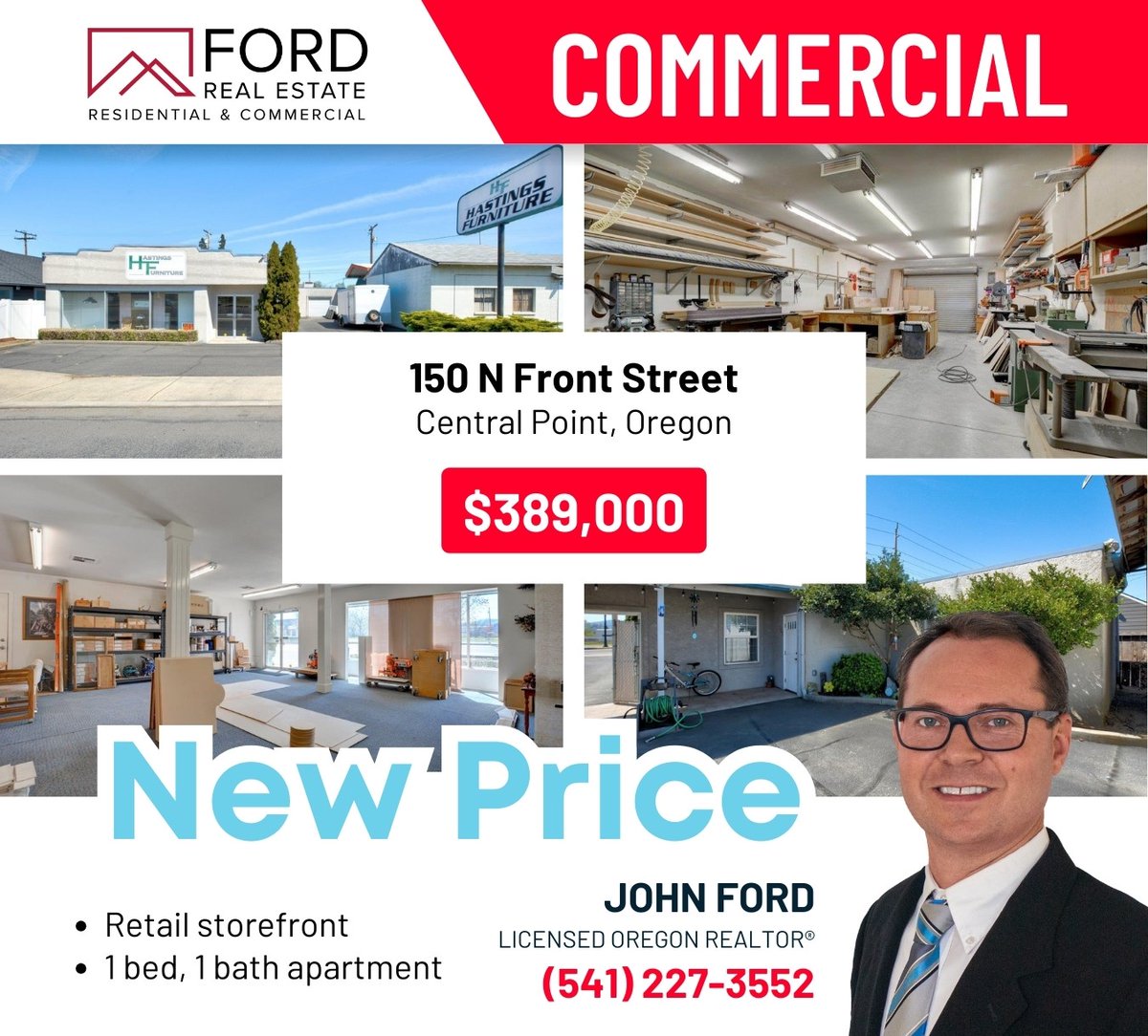 New price for 150 N Front Street, Central Point, OR commercial property! ⭐✨ See the listing here: zurl.co/pRi8 #Commercial #RealEstate