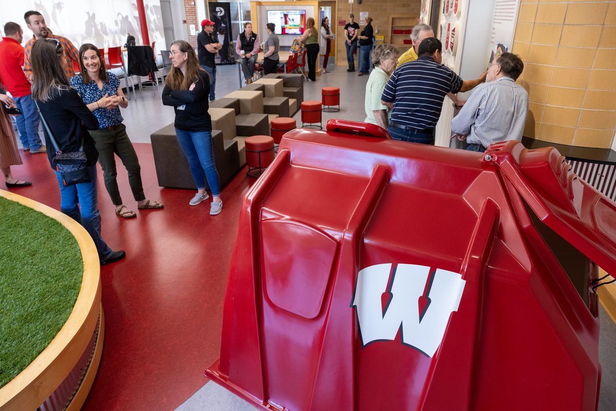 UW–Madison CALS (@uwmadisoncals) on Twitter photo On May 1, <a href="/Animal_DairySci/">UW Animal & Dairy Sciences</a> and <a href="/dairy_hub/">Dairy Innovation Hub</a> hosted an ice cream social and open house at newly the renovated Dairy Cattle Center welcome center space. Visitors explored the calf hutch, the interactive Q&A panels about cows, and more! Read more: ecals.cals.wisc.edu/2024/05/06/pho… On May 1, <a href="/Animal_DairySci/">UW Animal & Dairy Sciences</a> and <a href="/dairy_hub/">Dairy Innovation Hub</a> hosted an ice cream social and open house at newly the renovated Dairy Cattle Center welcome center space. Visitors explored the calf hutch, the interactive Q&A panels about cows, and more! Read more: ecals.cals.wisc.edu/2024/05/06/pho…