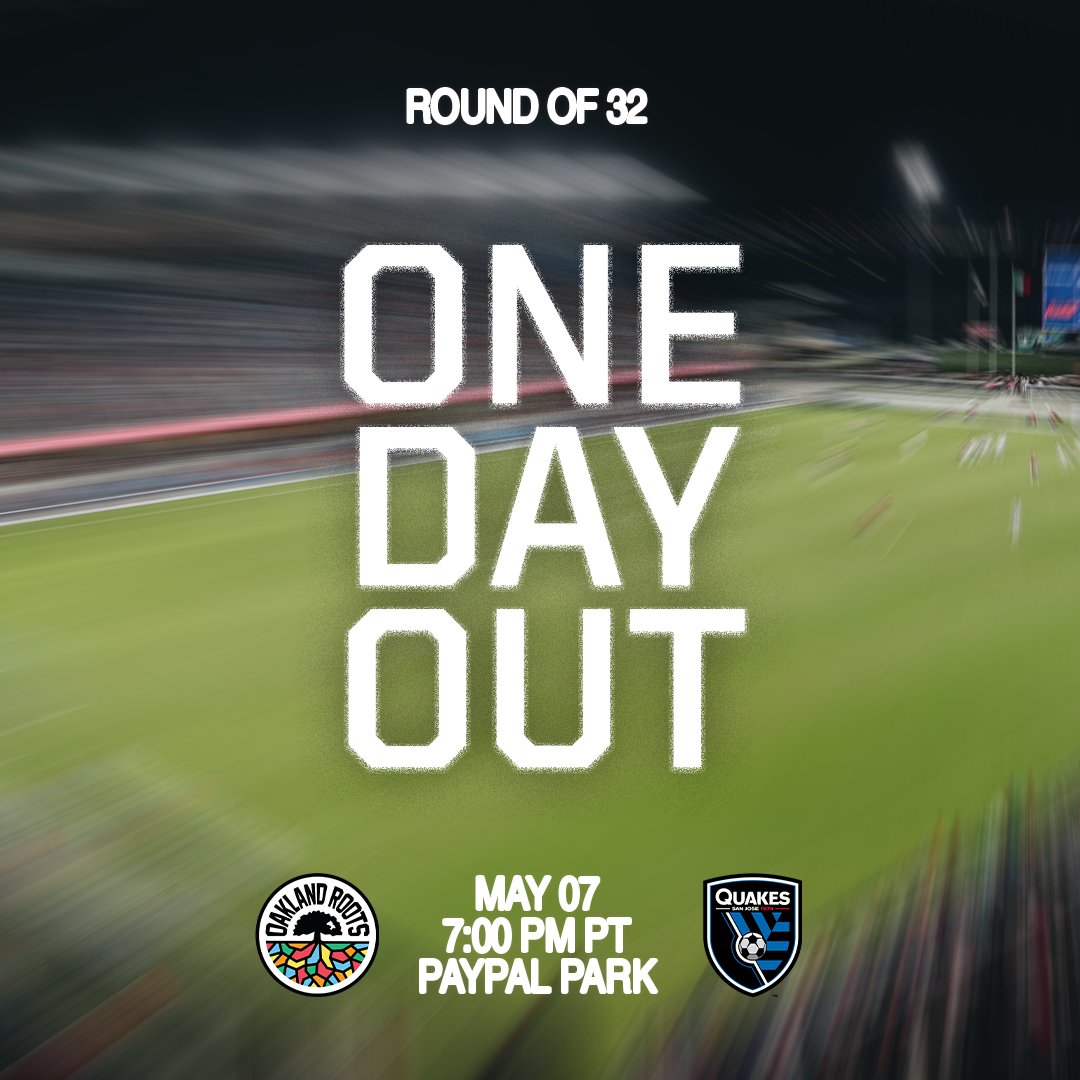 1 DAY OUT. 🏆 @opencup 🆚 @SJEarthquakes 🗓️ Tomorrow ⏰ 7 PM PT 🏟️ PayPal Park Buy Tickets: bit.ly/24roundof32 #OaklandFirstAlways