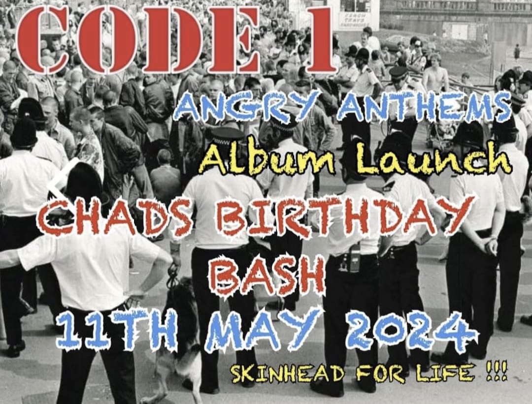 The Kombatants, a Swedish far right band, is flying into Liverpool to play at Chad Charles’ gig in Bootle on Saturday, according to Swedish antifascists. Their presence is further proof that Chad’s birthday party is little more than a nazi jamboree. @hopenothate 1/5