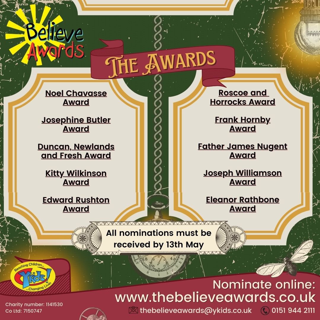 Do you know an amazing young carer, an eco warrior, a tireless volunteer, a campaigner, a life saver, a fund raiser or someone who has brought sunshine and magic into the lives of others? Please consider nominating them for the Believe Awards 2024 thebelieveawards.co.uk