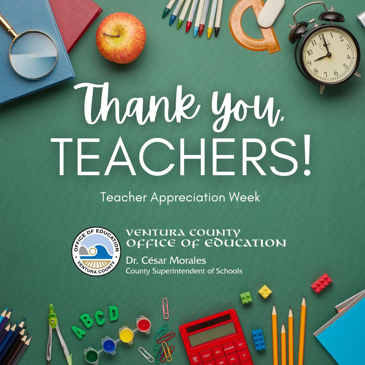 On Teacher Appreciation Week, the Ventura County Office of Education wants to thank all of the amazing teachers who give their all for our students every day. We appreciate you!!!