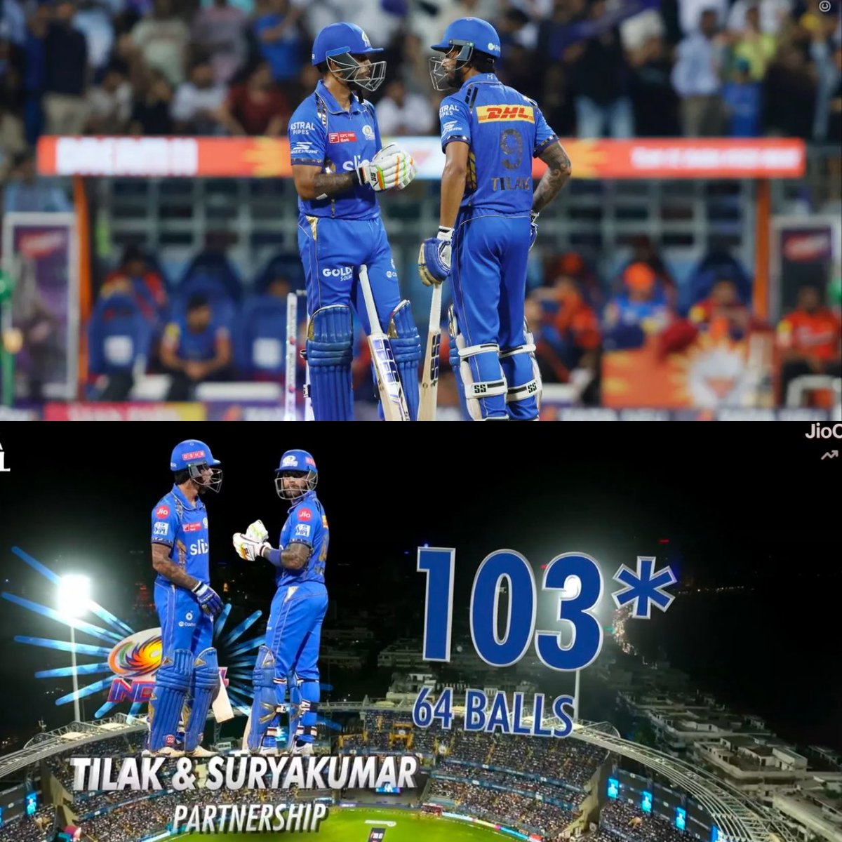 1st ever Century Partnership between Suryakumar Yadav & Tilak Varma in IPL 💥👏