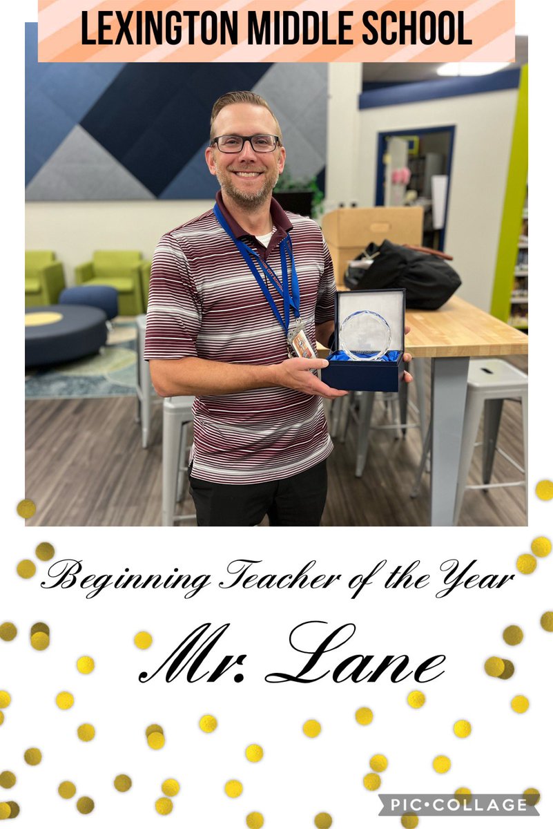🌟Join us in congratulating our Beginning Teacher of the Year, Mr. Lane! His dedication and passion for teaching is inspirational. He does amazing in our CTE department and shaping young minds! 🧡💙 @LCSJackets @LexMidSchool