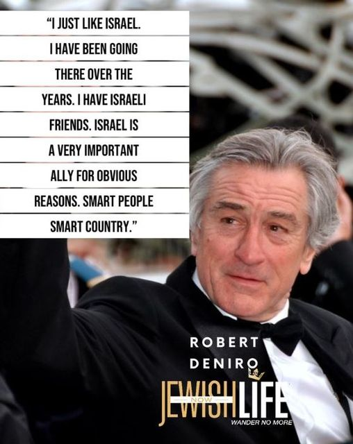 Hollywood actor Robert De Niro is a supporter of Israel #Israel #Zionism #Hollywood