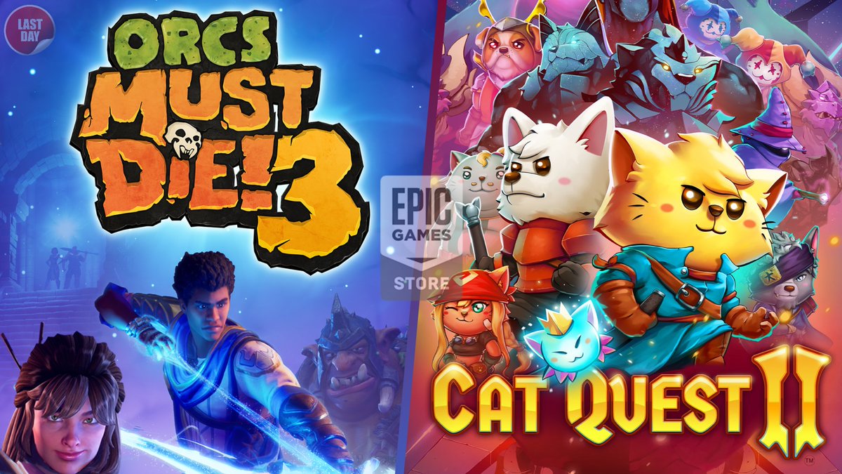 📆Last day to grab 🔪'Orcs Must Die! 3'🔪 & 🐱'Cat Quest II'🐱 for FREE to keep FOREVER on your #EpicGames library - ends Thursday, May 9th 2024 at 5:00 PM CET‼️

1⃣ Orcs Must Die! 3
👉store.epicgames.com/en-US/p/combo-…

2⃣ Cat Quest II
👉store.epicgames.com/en-US/p/cat-qu…
#FreeGames #EpicGames