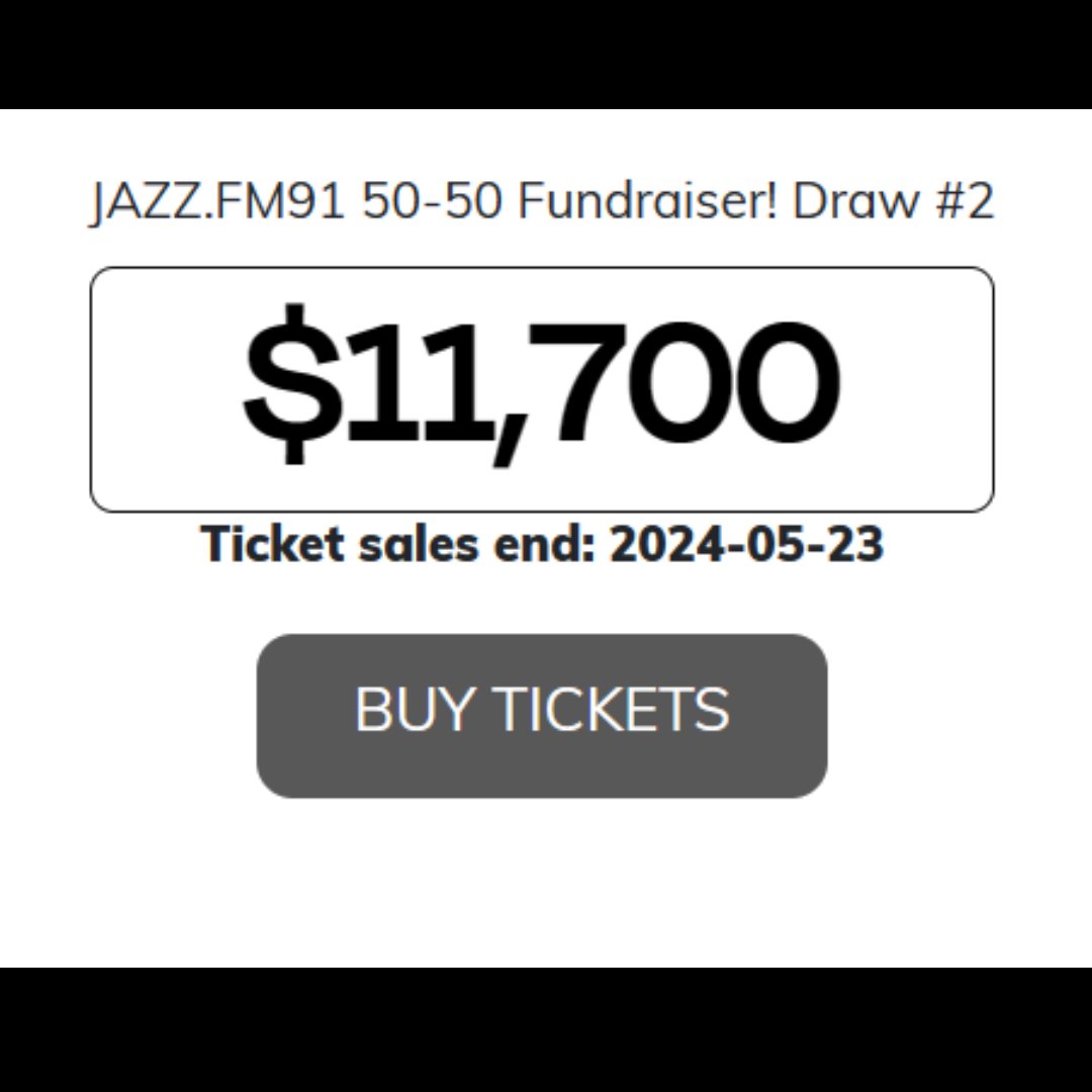 One week in and the tickets have been selling like hot cakes! The prize total for our 50/50 raffle is currently at $11,700. 🎟️Grab your tickets now at jazz.fm/fiftyfity Sales end May 23. Ontario residents only. #Raffle #5050 #Prize #Jazz #Radio #Ontario