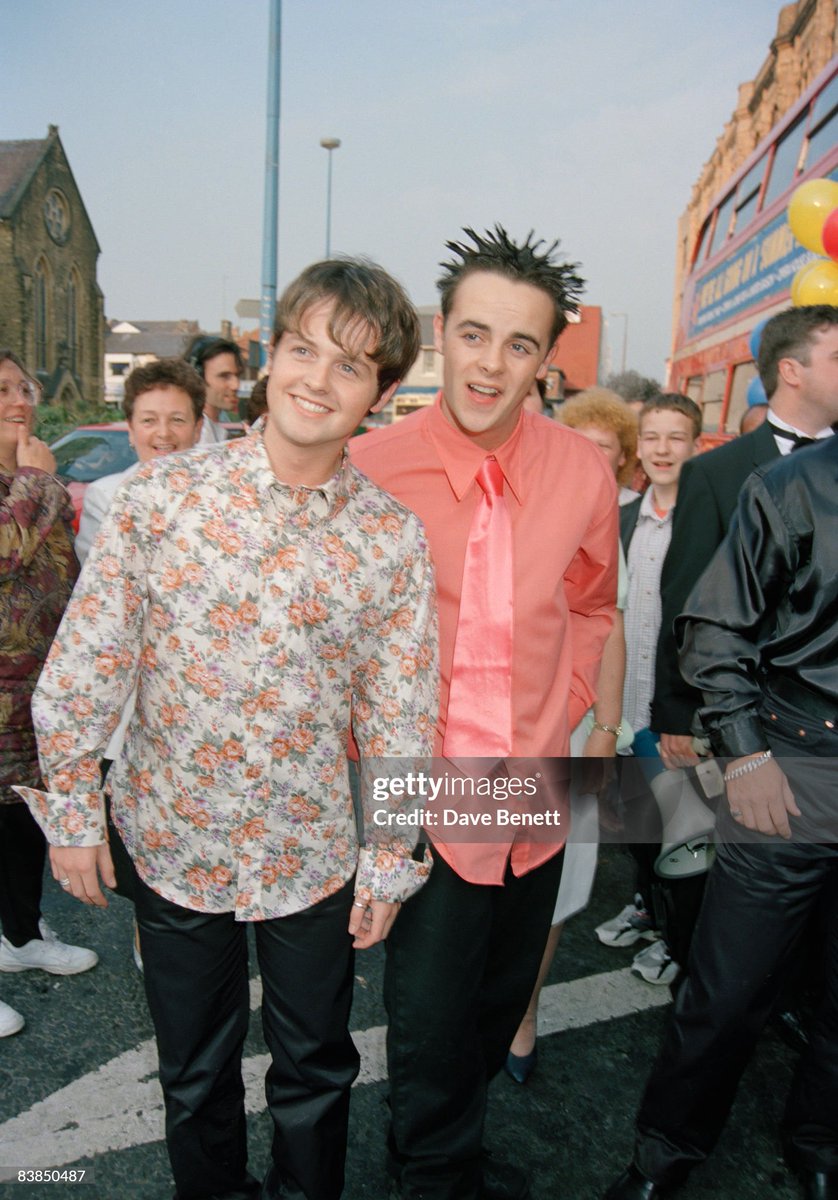 TV presenters Ant and Dec at the opening night of 'Summer Holiday' at Blackpool Opera House (1996)