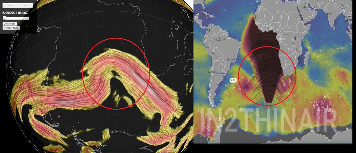 🤯WOW, This frequency wave was SO STRONG that it actually BENT the Jetstream between Antarctica and South Africa! #antarctica #anomaly #jetstream twitter.com/In2ThinAir/sta…