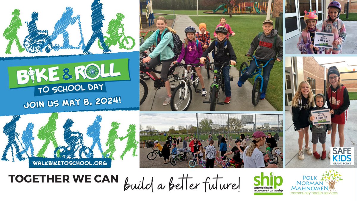 Get outside and join us on May 8th for Bike to School Day, an annual, international event that promotes biking to school with a variety of fun activities! For more resources, check out: bit.ly/3yco7SY #communitywellness #PNMSHIP #takeitoutside #wellness