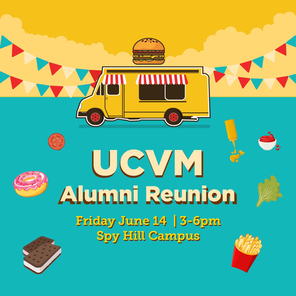 🎉 Calling ALL UCVM alumni and families!✨ Join us for the annual Alumni Reunion celebrating the 10th anniversary of the Class of 2014. Enjoy food trucks and a special gift. Plus, there's fun for the kids! RSVP link in your inbox or email us at ucvmevents@ucalgary.ca.
