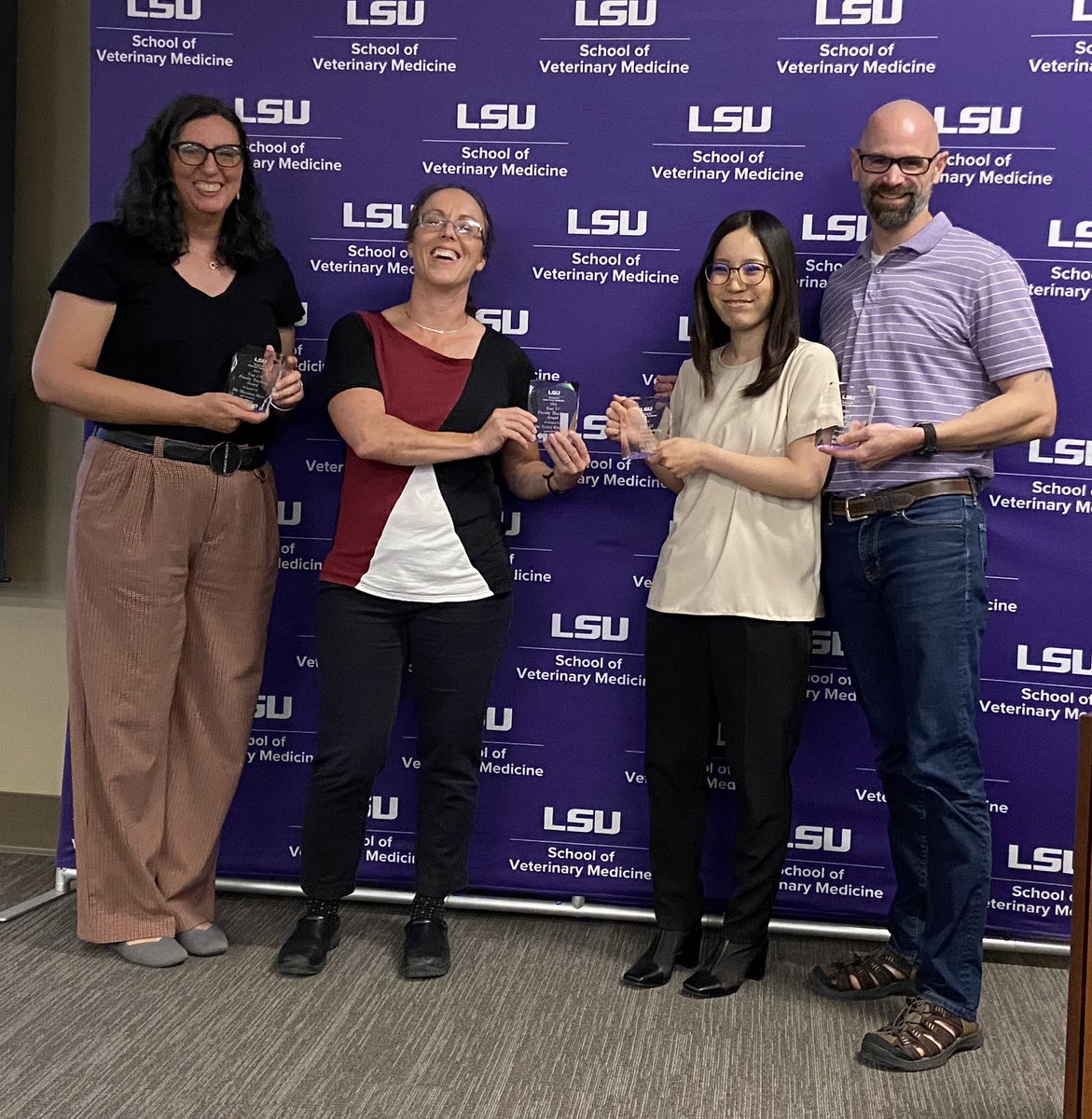 I’m thrilled to be at our annual Faculty & Staff Awards Ceremony this afternoon. Our biggest strength @LSUVetMed is our incredibly talented, dedicated, & compassionate people. My warmest congratulations to all our wonderful awardees. #LSU #BetteringLives #ScholarshipFirst #WeLead