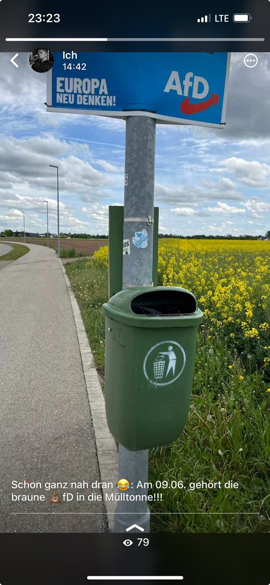 Schon ganz nah dran: 😂 Am 09.06. gehört die braune 💩fD in die Mülltonne!!! 👊🏻