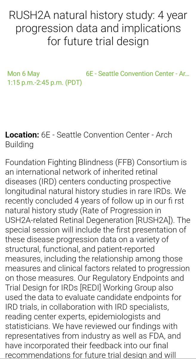 UKEyeGenetics's tweet photo. The RUSH2A NH Study session @ARVOinfo is an inspirational collaboration and represents a huge body of work. Very exciting times ahead....
#ARVO2024 #USH2A #UsherSyndrome https://t.co/NQEBWW8uNL