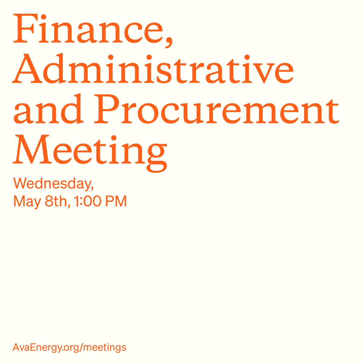 The Finance, Administrative, and Procurement Subcommittee meets tomorrow, Wednesday, May 8 at 1pm. Meetings are open to the public and we welcome public comment. This meeting will be held in a hybrid format. Details here: ow.ly/aTz050RsJTu