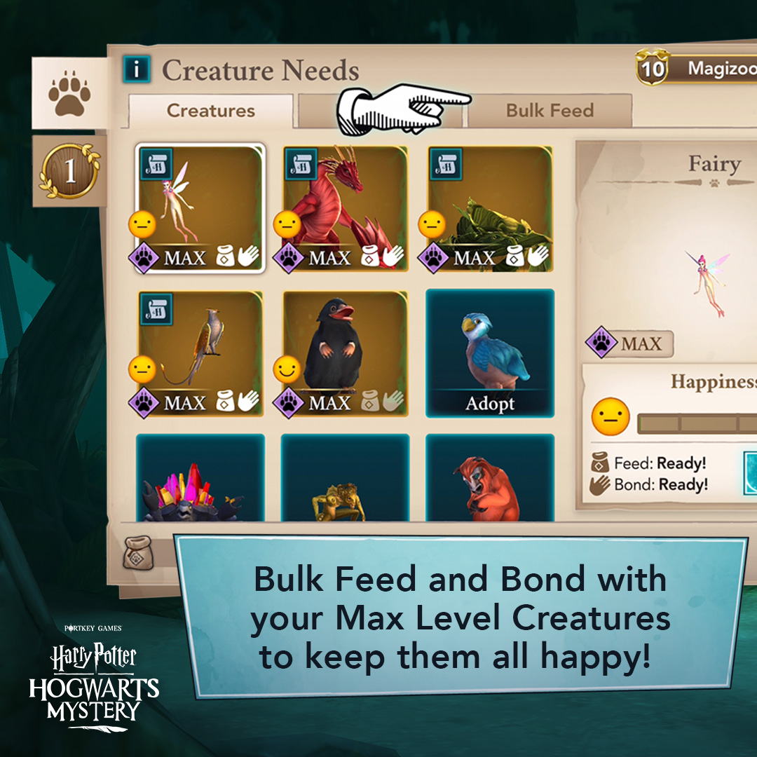 New ways to Care for your Creatures! Swipe to learn more, and be sure to log in and try these updates for yourself! bit.ly/Play-HPHM