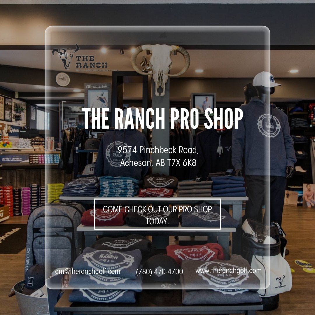 The award winning Pro Shop at The Ranch offers a wide range of quality products to improve your game and make you look great while on the course.  Come for a visit and check it out!

#yeggolf #RanchGolfYeg