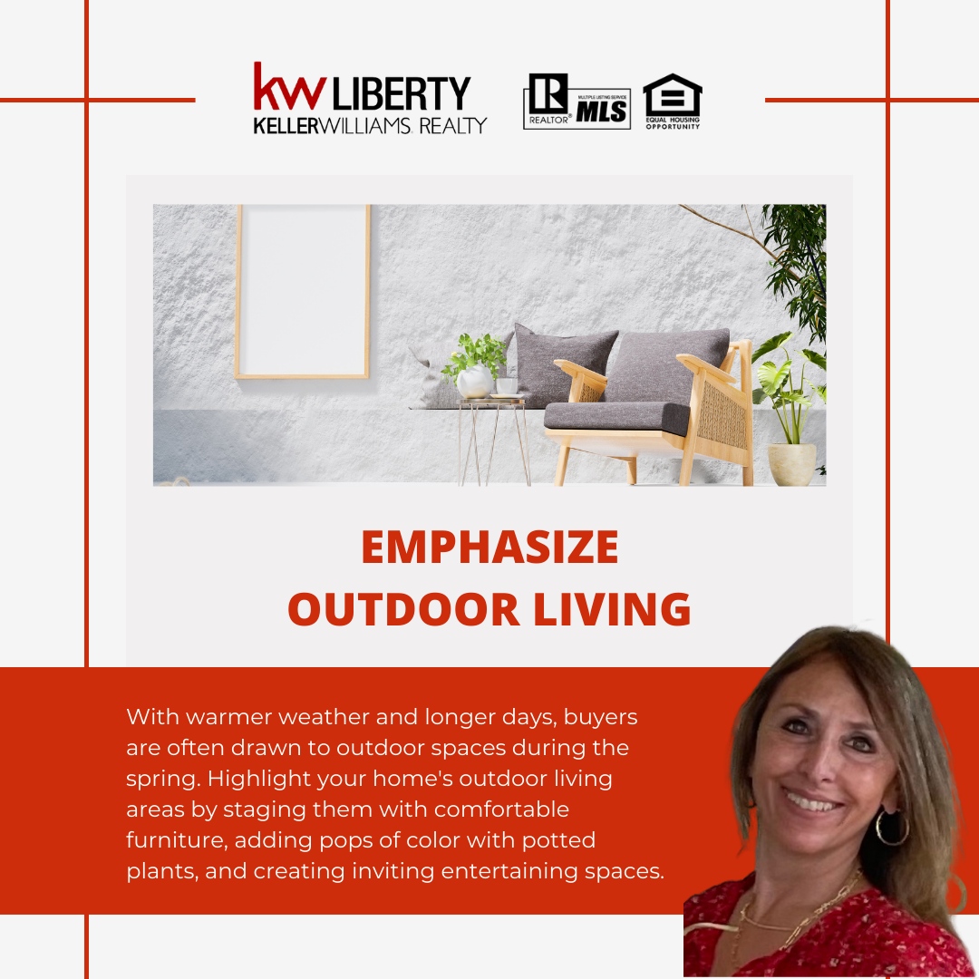 Spring is here, and it's the perfect time to showcase your home's outdoor living spaces! From cozy seating areas to vibrant gardens, emphasize the allure of outdoor living to attract potential buyers.

#buyingahome #preapproval #realestateprotips #housingmarket #househunting #...