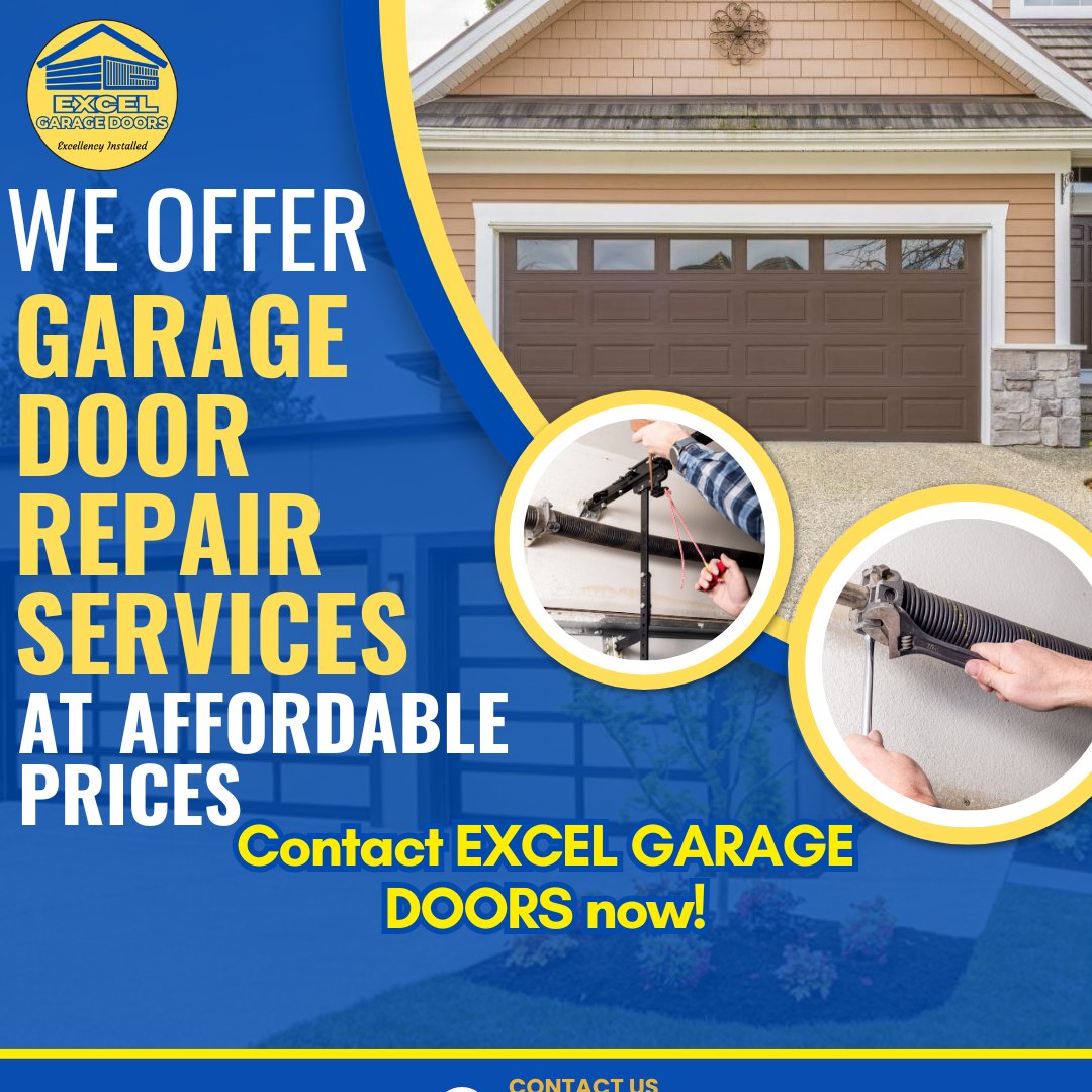 Contact us today to schedule your service!
#ExcelGarageDoors #GarageDoorRepair #AffordablePrices #HomeSafety #ExpertService #CurbAppeal #PropertyMaintenance