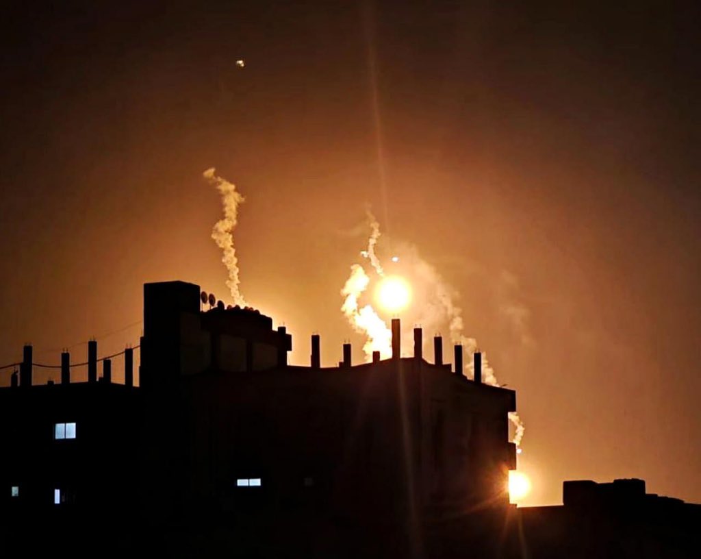 '🆘 Urgent from #Rafah: The night sky is alight as 1.7 million civilians face relentless attacks from air, land, and sea. The world cannot remain silent. Act now! #RafahUnderSiege #HumanRightsViolation'