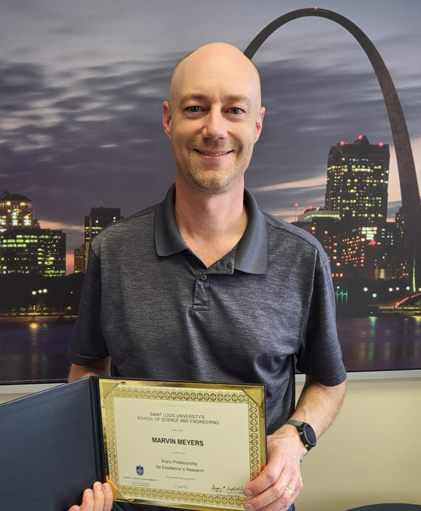 Alexei Demchenko, PhD (he/him) (@glycoworld) on Twitter photo Congratulations to Dr. Marv Meyers <a href="/MeyersChemLab/">MeyersChemLab</a> of <a href="/SLUChemDept/">SLUChemDept</a> and <a href="/slu_idbi/">Institute for Drug & Biotherapeutic Innovation</a> who was awarded with the Kranz Distinguished Professorship for Excellence in Research <a href="/SLUResearch/">SLU Research</a> by <a href="/GETriplett/">Gregory Triplett</a>, Dean of <a href="/SLU_SSE/">SLU School of Science and Engineering</a> Congratulations to Dr. Marv Meyers <a href="/MeyersChemLab/">MeyersChemLab</a> of <a href="/SLUChemDept/">SLUChemDept</a> and <a href="/slu_idbi/">Institute for Drug & Biotherapeutic Innovation</a> who was awarded with the Kranz Distinguished Professorship for Excellence in Research <a href="/SLUResearch/">SLU Research</a> by <a href="/GETriplett/">Gregory Triplett</a>, Dean of <a href="/SLU_SSE/">SLU School of Science and Engineering</a>