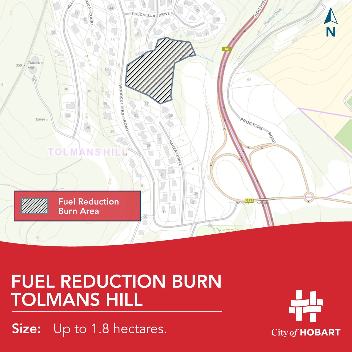 We plan to carry out a fuel reduction burn at Tolmans Hill today, Tuesday 7 May. Some smoke may be produced, but we will make every effort to minimise the impact on nearby areas. For more information about this burn read our Burn Alert: bit.ly/burn-alert-Tol…