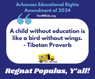 Imagine – education reform that benefits EVERY child in #Arkansas! If you agree, join the movement #ForARKids.
Follow. Share. Like. Sign.
forarkids.org
#AREducationalRightsAmendment #RegnantPopulus #arpx