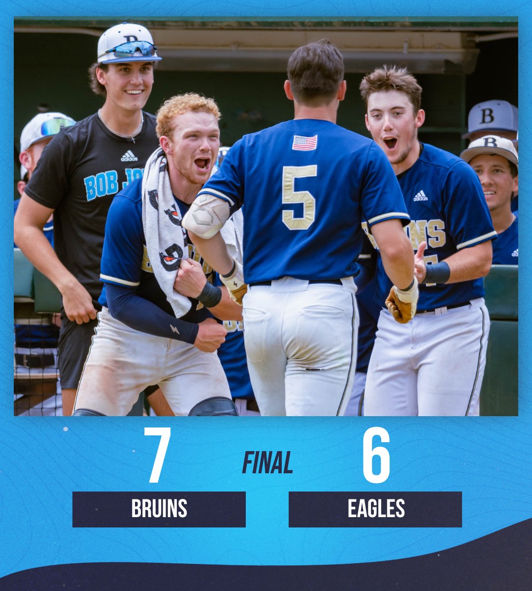 UPSET ALERT!!! The Bruins battled back after a rain delay to defeat #1 University of Fort Lauderdale in game one of the NCCAA South Region Tournament! 🙌