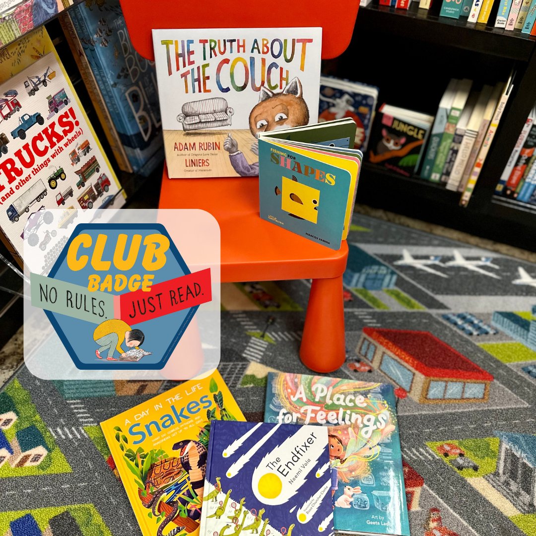 It's Children's Book Week (May 6-12), and everyone can join Club No Rules Just Read. How? Just Read! Thanks to illustrator and author @sophieblackall and @EveryChildRead for the Club No Rules Badge! #ChildrensBookWeek #NoRulesJustRead