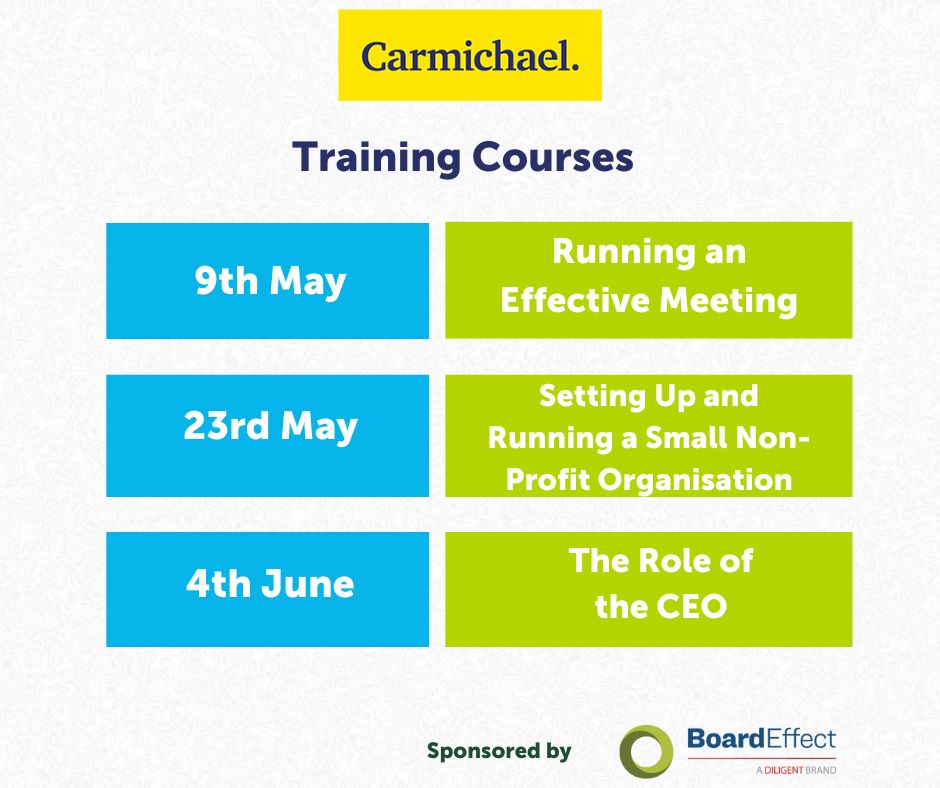 🧑‍💻Upcoming Training Courses! 🧑‍🏫All of our courses are designed for the nonprofit sector and delivered by an experienced team of trainers. Browse our training programme and book 👇 carmichaelireland.ie/courses/