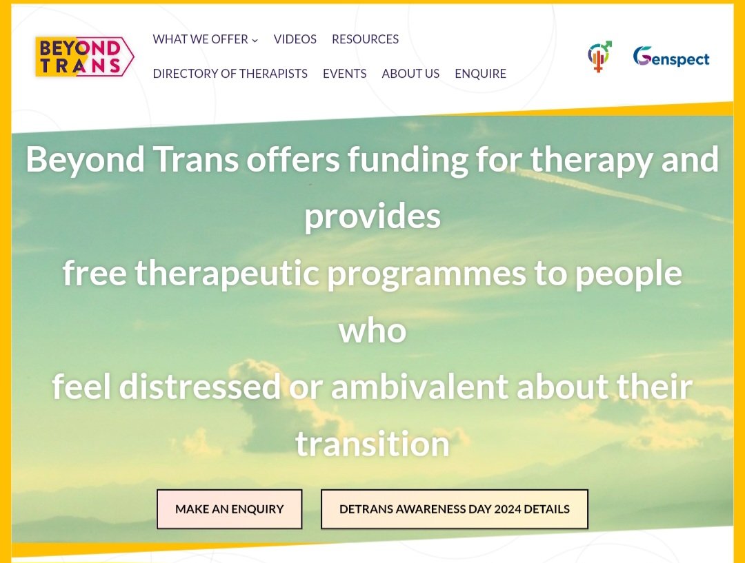 Our groundbreaking service Beyond Trans offers funding for therapy & provides free therapeutic programs to detransitioners & those harmed by medical transition. Launched in 2022, @BeyondTransHelp has supported more than 100 individuals to date. More: beyondtrans.org