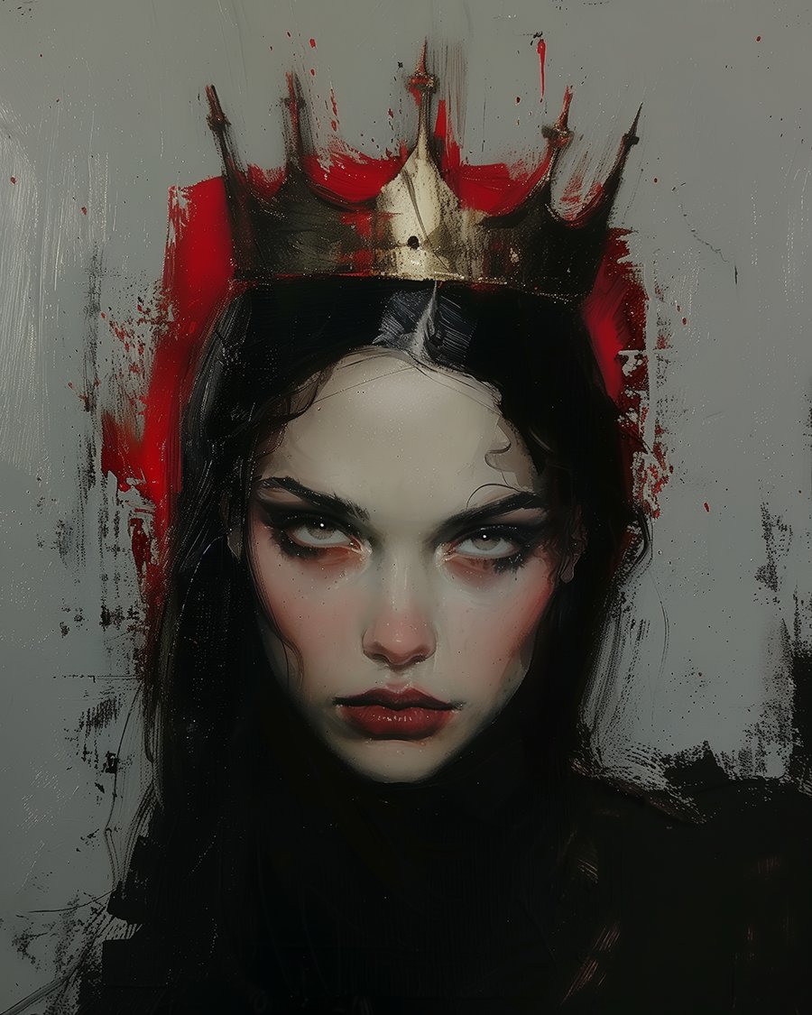 The Reluctant Queen
-
-
Interested in a print? Link in bio.

#darkacademia #darkaesthetic #queen #goth #aiartist #midjourney #aiartcommunity #darkart #occultart #spooky #oilpaint #gothart #aiart #darkpainting #midjourneyart #gothicpainting #undead #nightmare #painting
