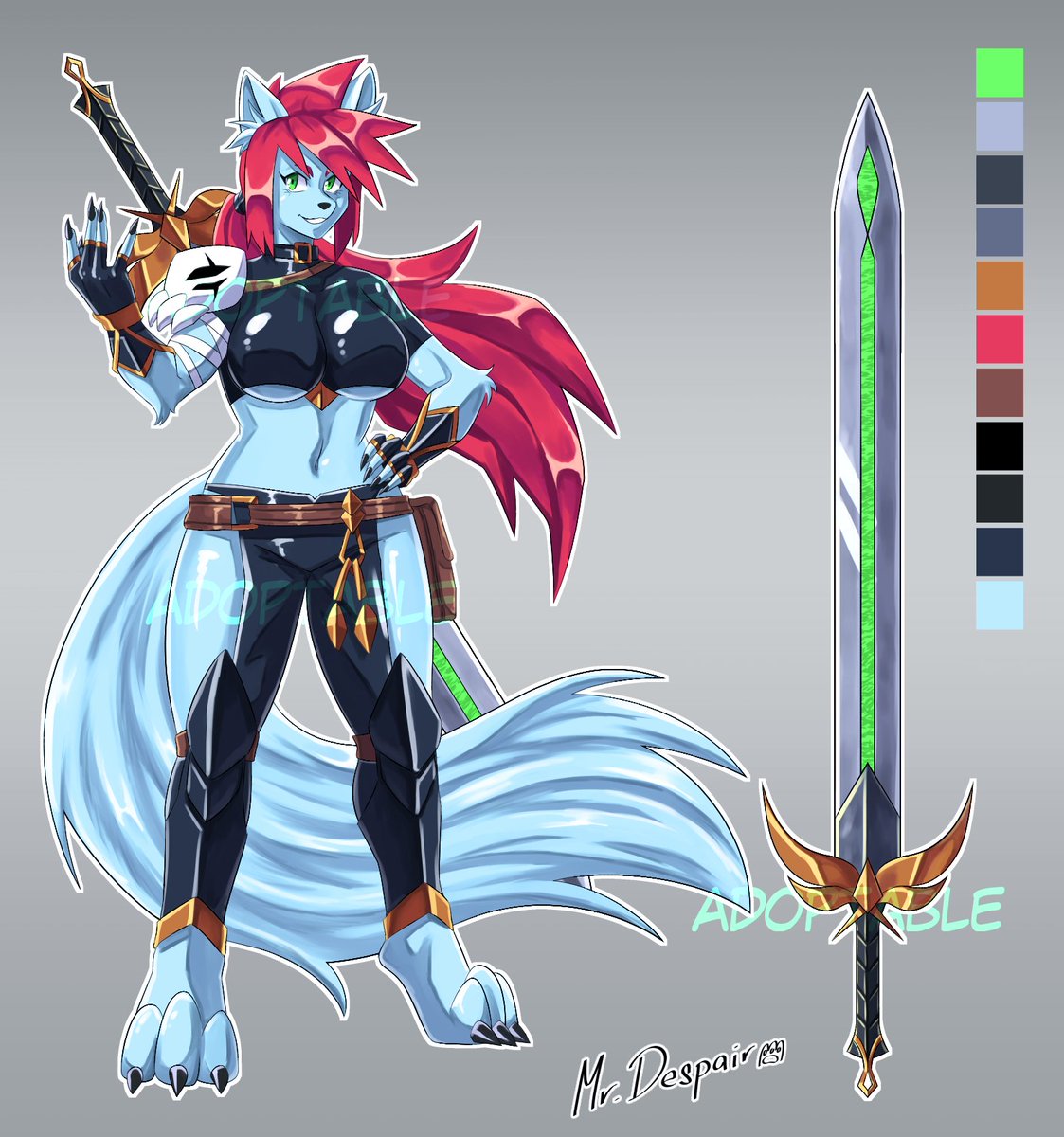 FIGHTER ADOPTABLE
Link in comments

#adopt #adopts #adoptable #auction #openauction #openadoptable #originalcharacter #adoptableauction #ocadoptable #cute #anthro #adoptables #wolf #fox #female #forsale #paypal #oc #wolfadoptable #furry #characterforsale #fantasy #warrior #sword