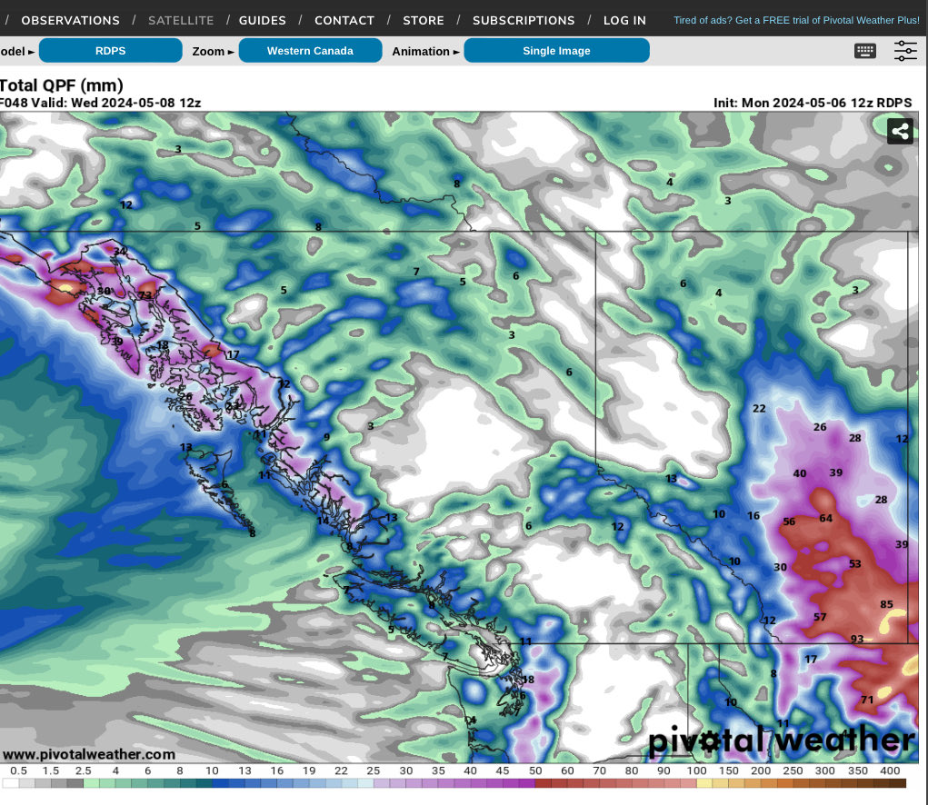 Precipitation is complicated. While moisture is needed in the “rainfall warned” areas in S.AB, recent precip. + the amt of forecast rain will likely prove to be TOO much as the ground becomes saturated (unable to absorb it all) = high potential for runoff/pooling/flash flooding.