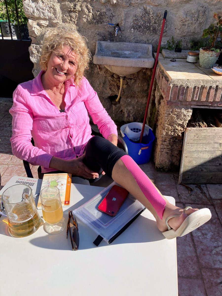 It’s #CaminoTuesday and this weeks theme is INJURIES on the Way.

24 hours earlier we thought our #CaminoDeSantiago might be over with Mrs C suffering the dreaded shin splints. But the kinesiology tape worked a miracle, as did the garden and beer at La Casa del Abuelo, Hornillos.