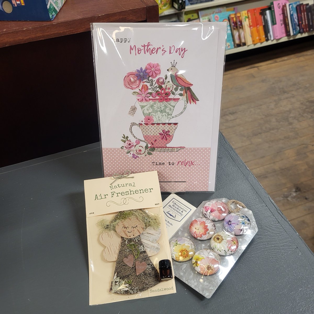 Melanie Best has made some beautiful bark natural air fresheners, ideal little add on to a Mother's Day card!

Visit us in person or online at tidewaterbooks.ca! 💕🇨🇦📚

#IReadCanadian #ShopSmall #ShopLocal #ShopNB #ShopIndie #BookLovers #IndieBookstores #SackvilleNB