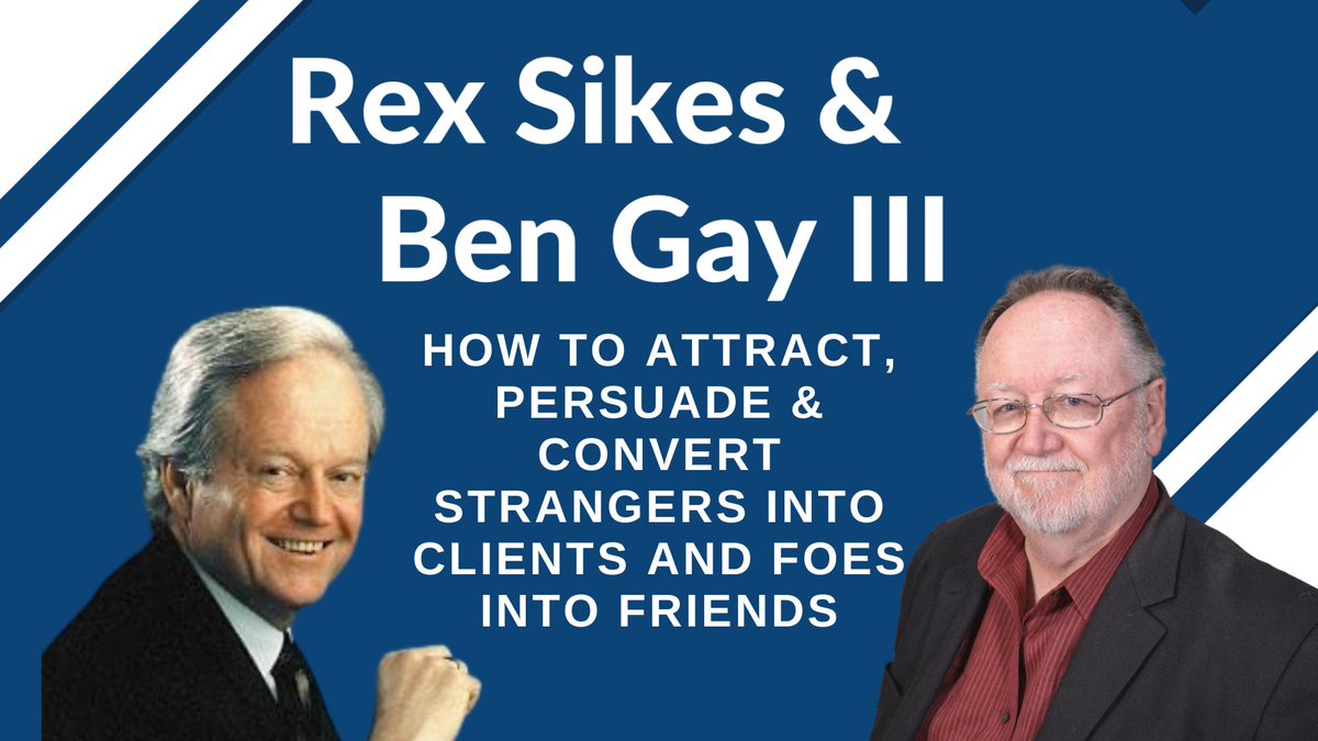 You can get coached by Ben Gay lll and me, Rex Sikes. Visit rexsikes.com/benandrex for more information. #sales #success #relationships #theclosers #lifeonyourterms #life #business #masterclass #learning #results #onlineprogram