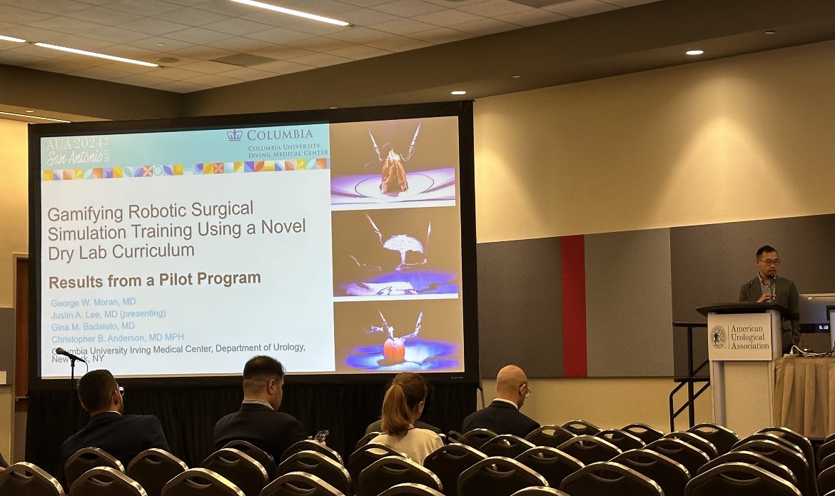 Columbia Urology (@columbiaurology) on Twitter photo And … our residents are still presenting at #AUA24!!!
Justin Lee reporting on early outcomes from <a href="/UroAcademic/">Society of Academic Urologists</a> grant with <a href="/GeorgeMoran14/">George Moran</a> on the benefits of <a href="/GamersSurgery/">Robotic Surgery GAMERS</a> to enhance robotic sim!
<a href="/CBAnderson2014/">Chris Anderson</a> <a href="/GMBadalato/">Gina M. Badalato</a> And … our residents are still presenting at #AUA24!!!
Justin Lee reporting on early outcomes from <a href="/UroAcademic/">Society of Academic Urologists</a> grant with <a href="/GeorgeMoran14/">George Moran</a> on the benefits of <a href="/GamersSurgery/">Robotic Surgery GAMERS</a> to enhance robotic sim!
<a href="/CBAnderson2014/">Chris Anderson</a> <a href="/GMBadalato/">Gina M. Badalato</a>