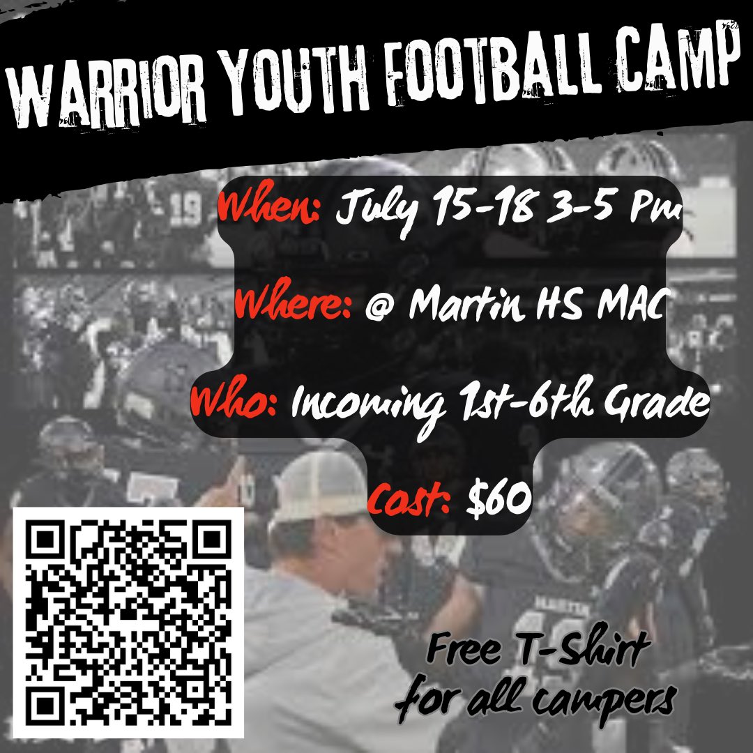 📣‼️ YOUTH CAMP ANNOUNCEMENT ‼️ 📣 Sign-up now using the QR code! #ComeAndTakeIt🏴‍☠️