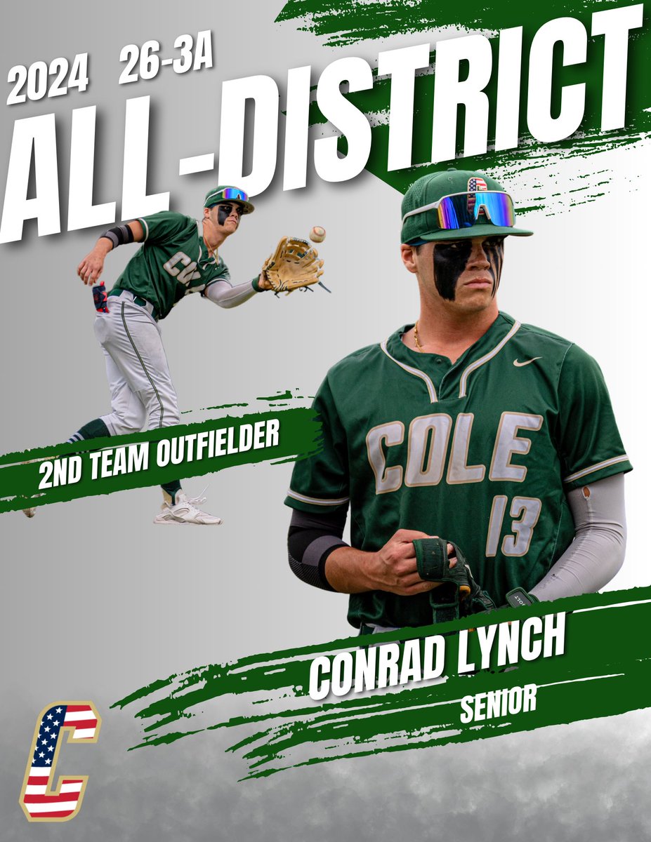 Congratulations to our Cole Cougar players for making the 26-3A All-District Team!

Conrad Lynch (2nd Team Outfielder)