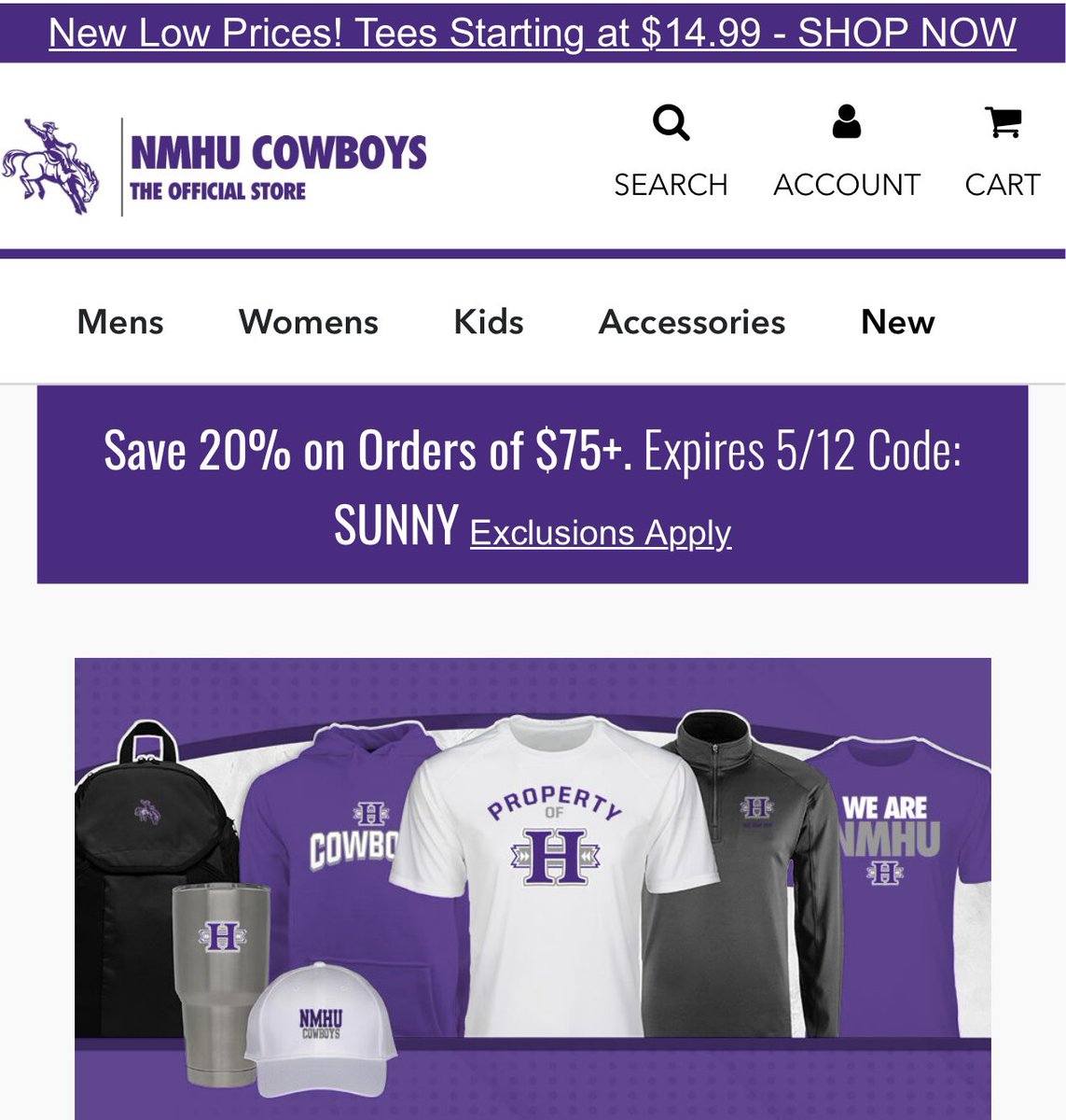 🛍️ Buy NMHU gear for the summer and save! #LetsRide 🤠 Shop now ➡️ sideline.bsnsports.com/schools/new_me…