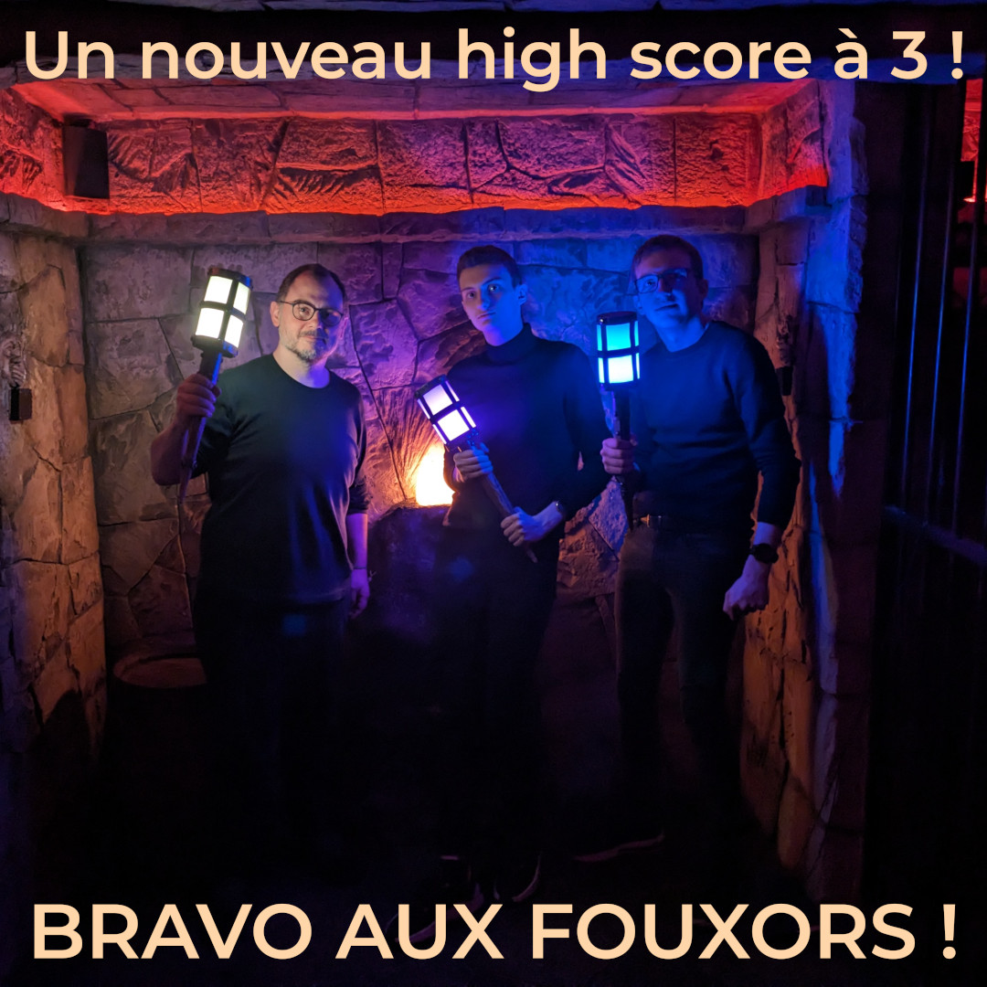 Seulement 2 semaines après le précédent high score, en voici un nouveau, réalisé cette fois encore par une équipe de 3 ! 👍

A vous maintenant de tenter l'aventure, la Pierre de Lumière vous attend 🧙⚔️💰🐲

#escapegame #escapegameparis #escaperoom #records