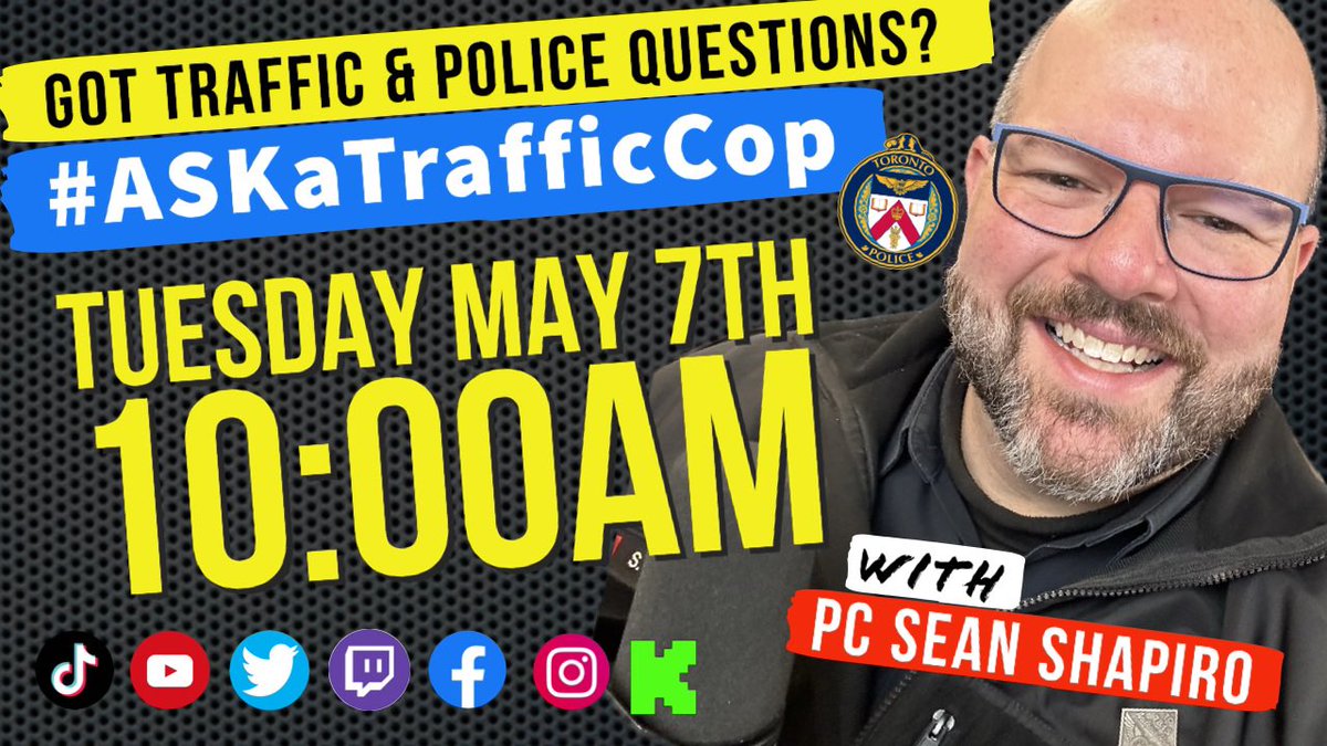 Going live at 10am Tuesday morning for another episode of #ASKaTrafficCOP where I’ll work to answer your #Traffic & #Police questions for an hour. I’m also going to ask @suno_ai_ to write another intro song. Get all the links at TrafficCop.ca to join live, watch…