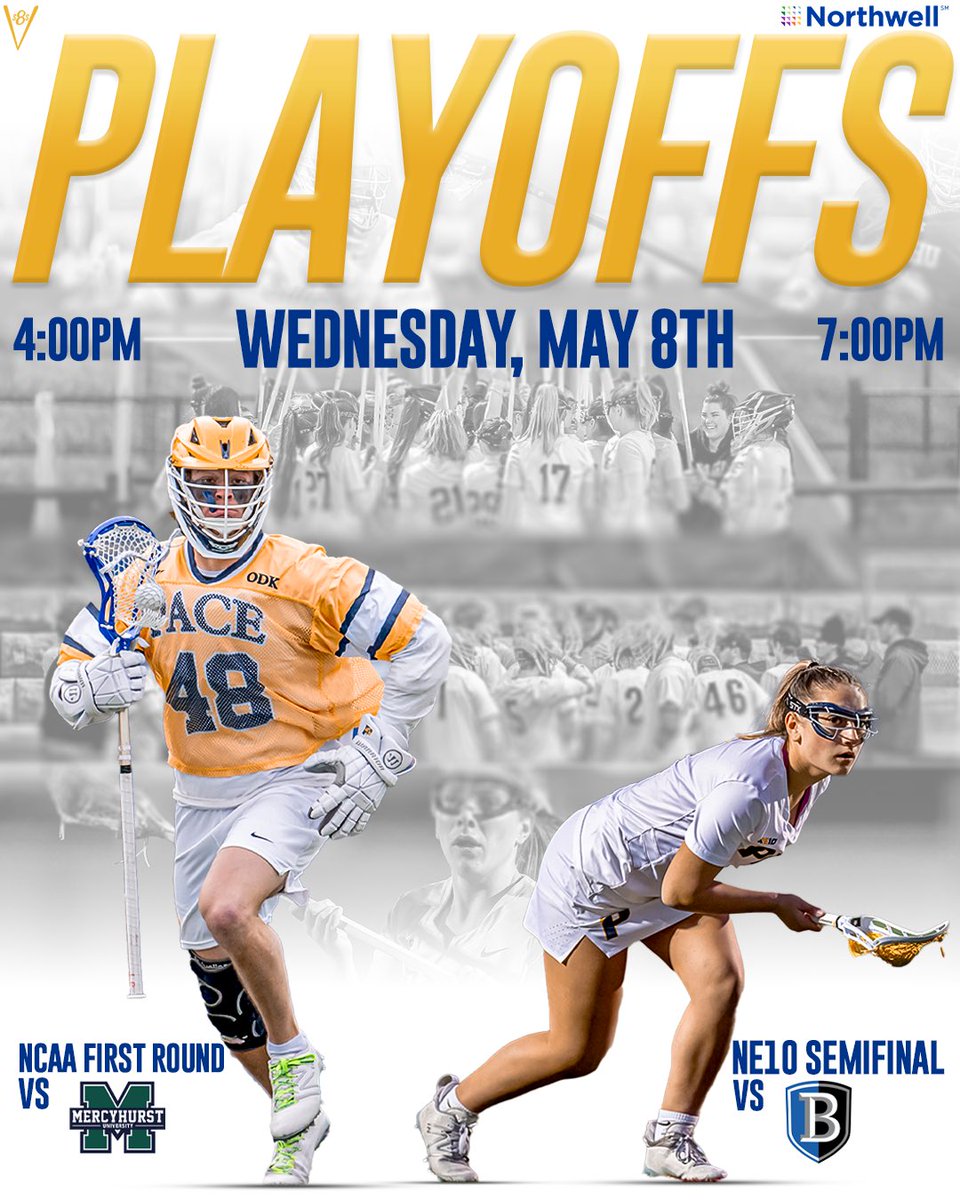 Happy Monday Setter Nation 💙💛 On Wed, May 8th marks @PaceLacrosse NCAA First Round at 4 PM & @PaceWLax NE10 Semifinal at 7 PM 🔥 📍Northwell Stadium, Pleasantville campus, NY 🎟️ Link in bio | paceuathletics.com/tickets - NO CASH SALES