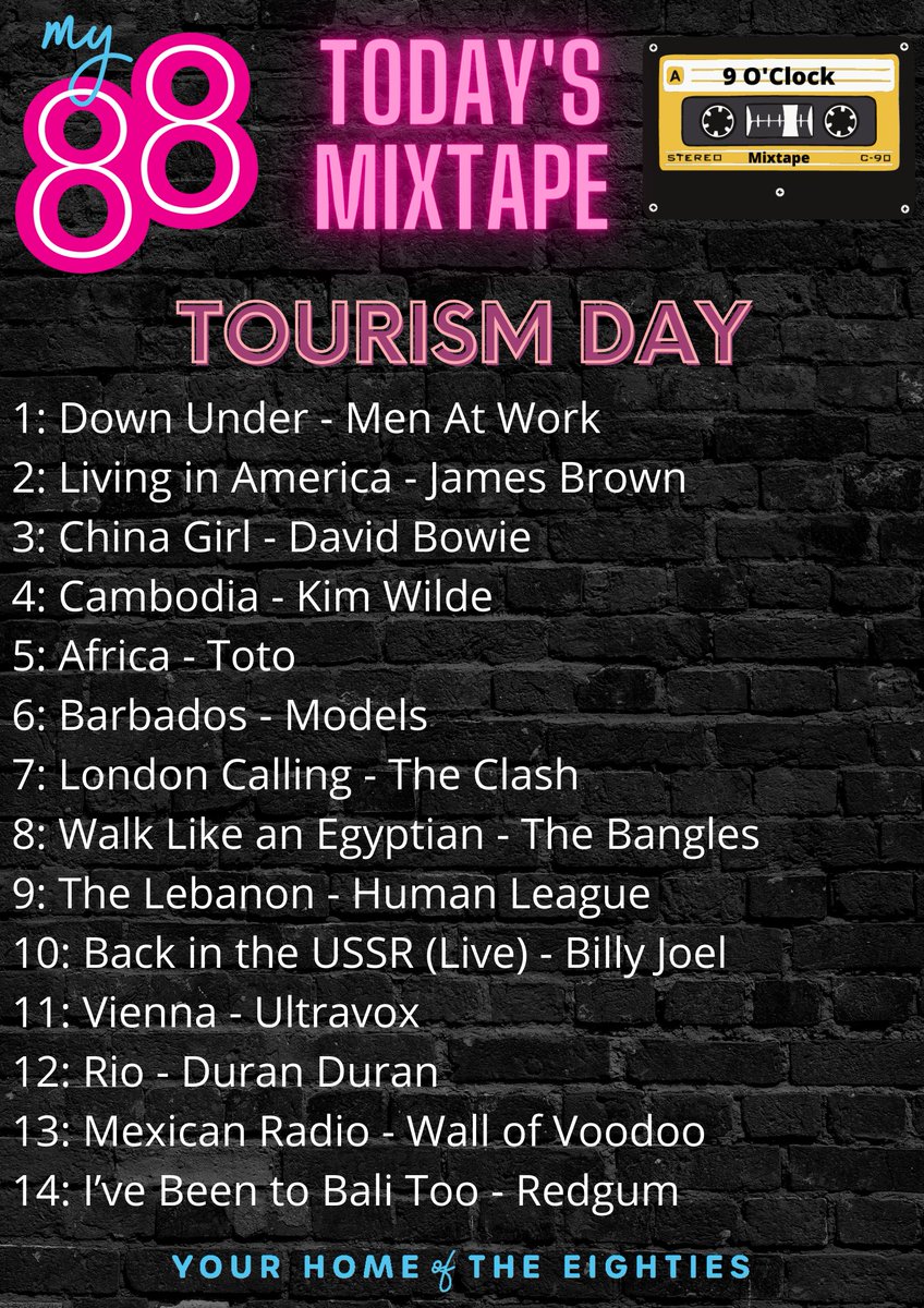 Today on the #9OClockMixTape we toured the world for #NationalTourismDay - which of these songs is your favourite?