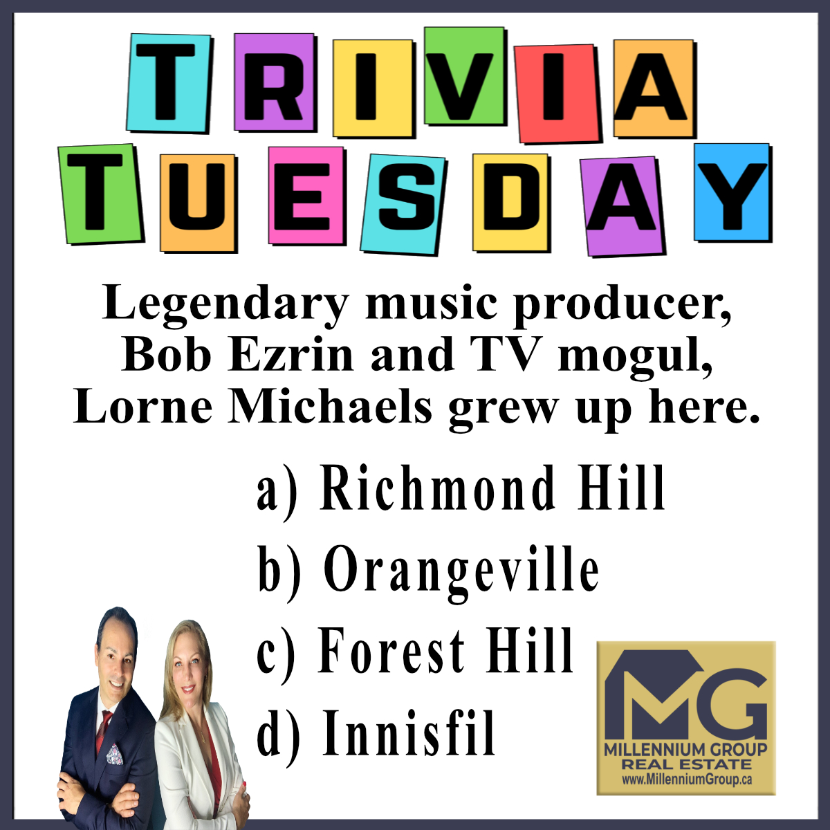 This area was also home to the Simpsons, a couple who adopted 30 children over 20 years. The Simpsons! 🧑‍🧑‍🧒‍🧒

#TriviaTuesday #TuesdayTrivia #OntarioTrivia #KendraCutroneBroker #TonyCutroneRealtor #MillenniumGroupRealEstate #FREEHomeEvaluation #FREEHomeStaging #TheSimpsons